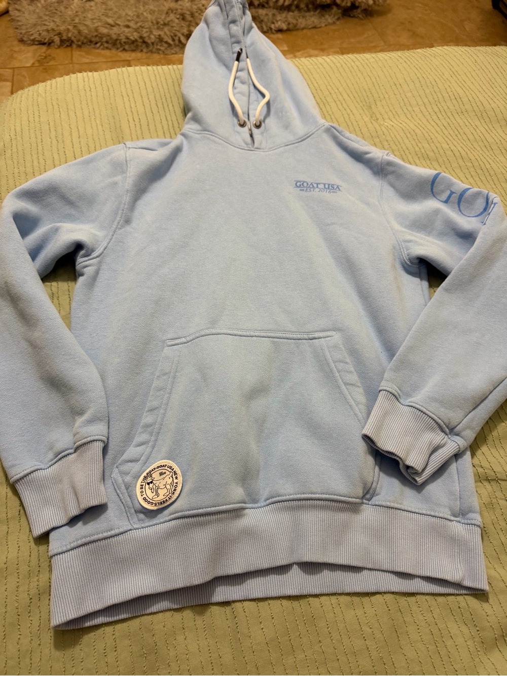 Light Blue GOAT USA Logo Hoodie - Men's Lexington hooded Sweatshirt